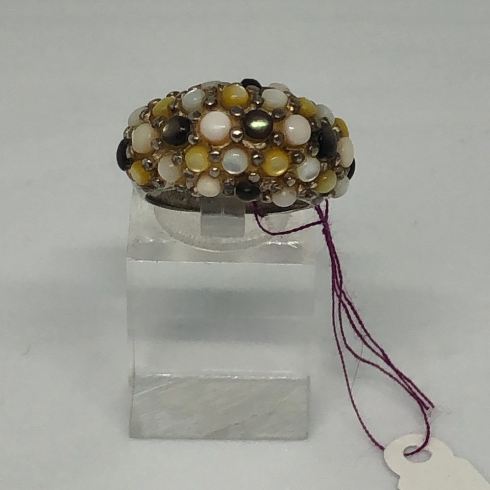 Multi Colored Stone Sterling Ring .925 - image 1